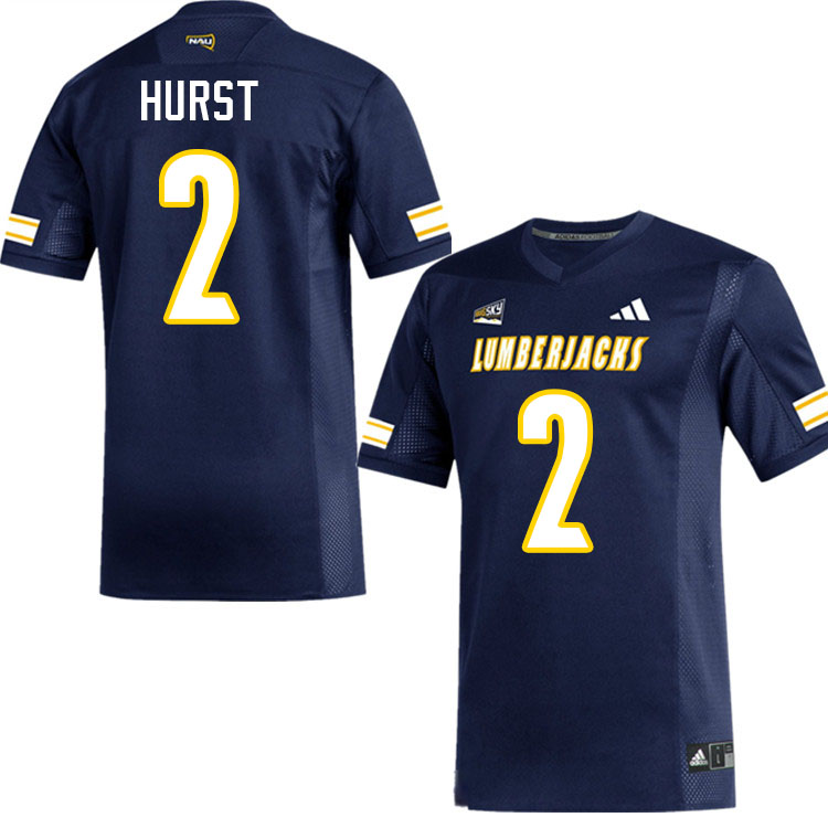 Northern Arizona Lumberjacks #2 Michael Hurst College Football Jerseys,Uniforms Stitched-Navy